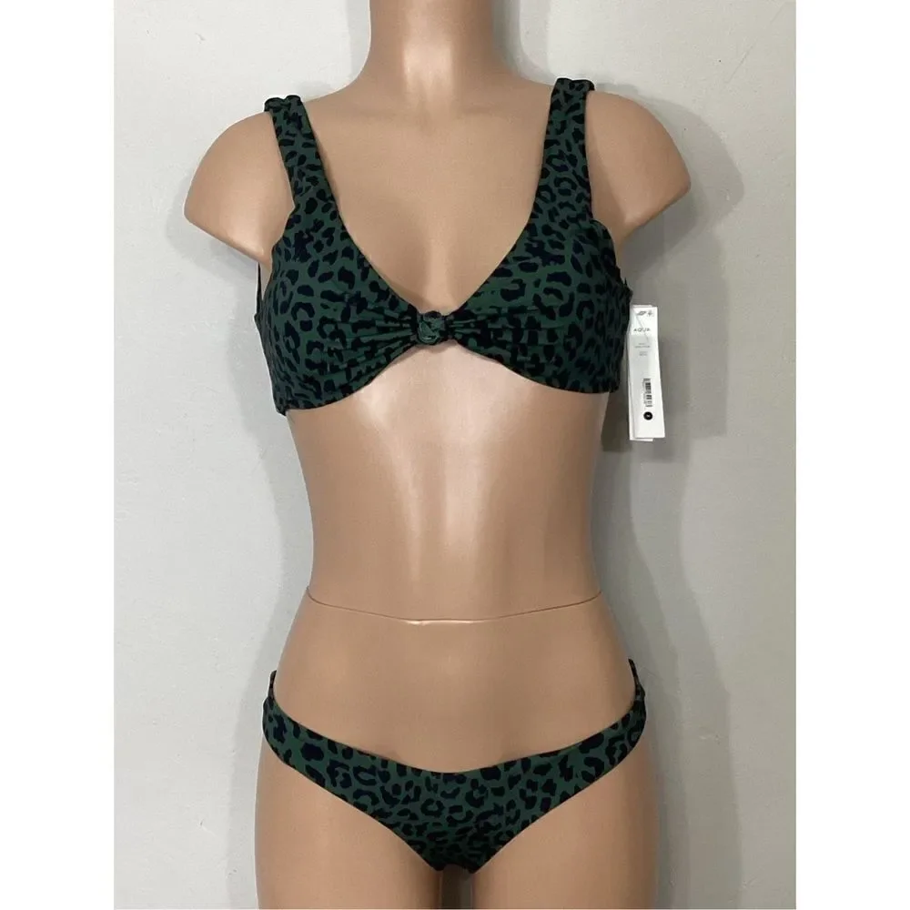 New. AQUA green leopard print bikini. Retails $149
